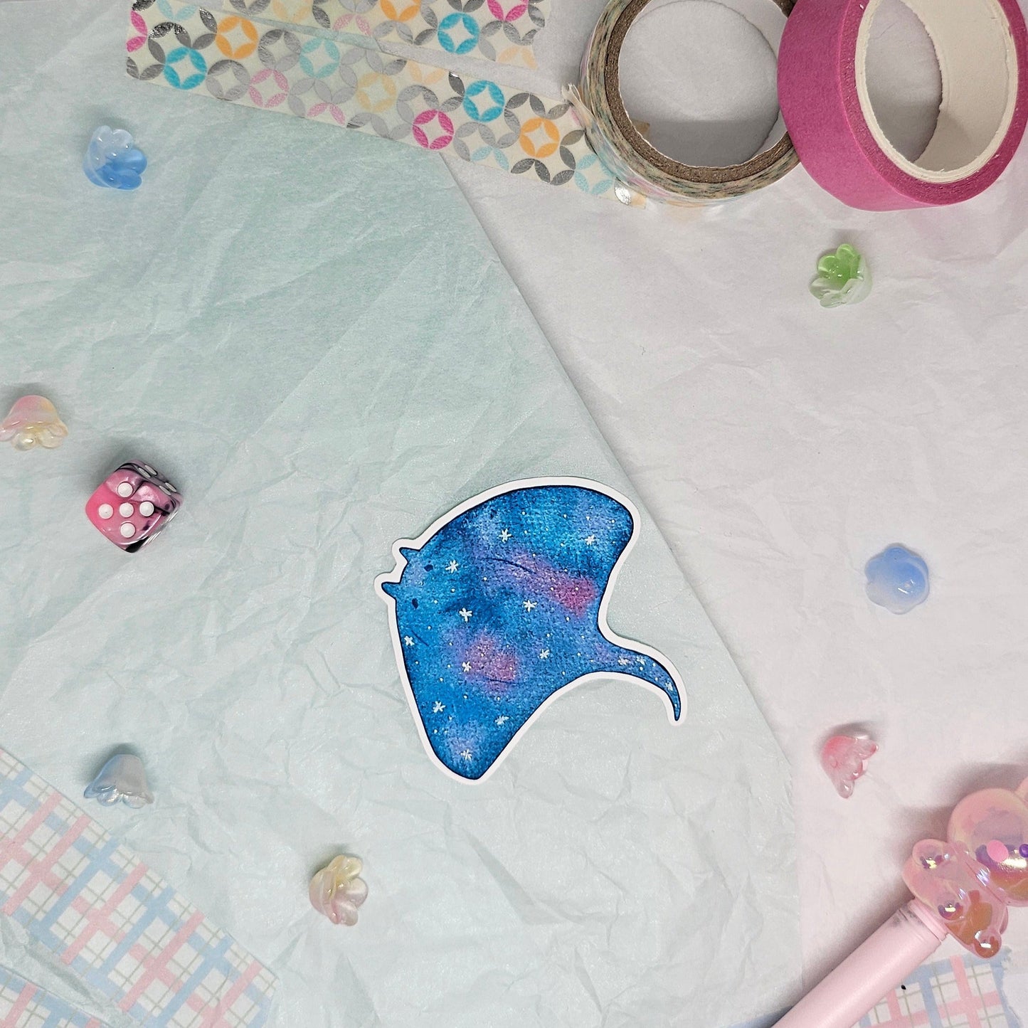 Galaxy Sea Creature Mantaray Sticker
