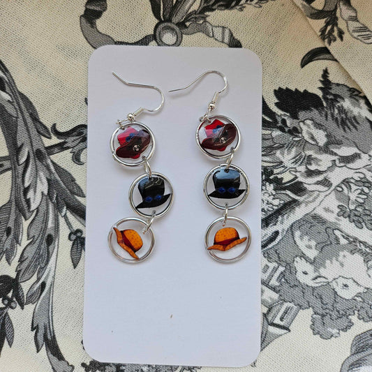 Ace, Sabo and Luffy Inspired Earrings