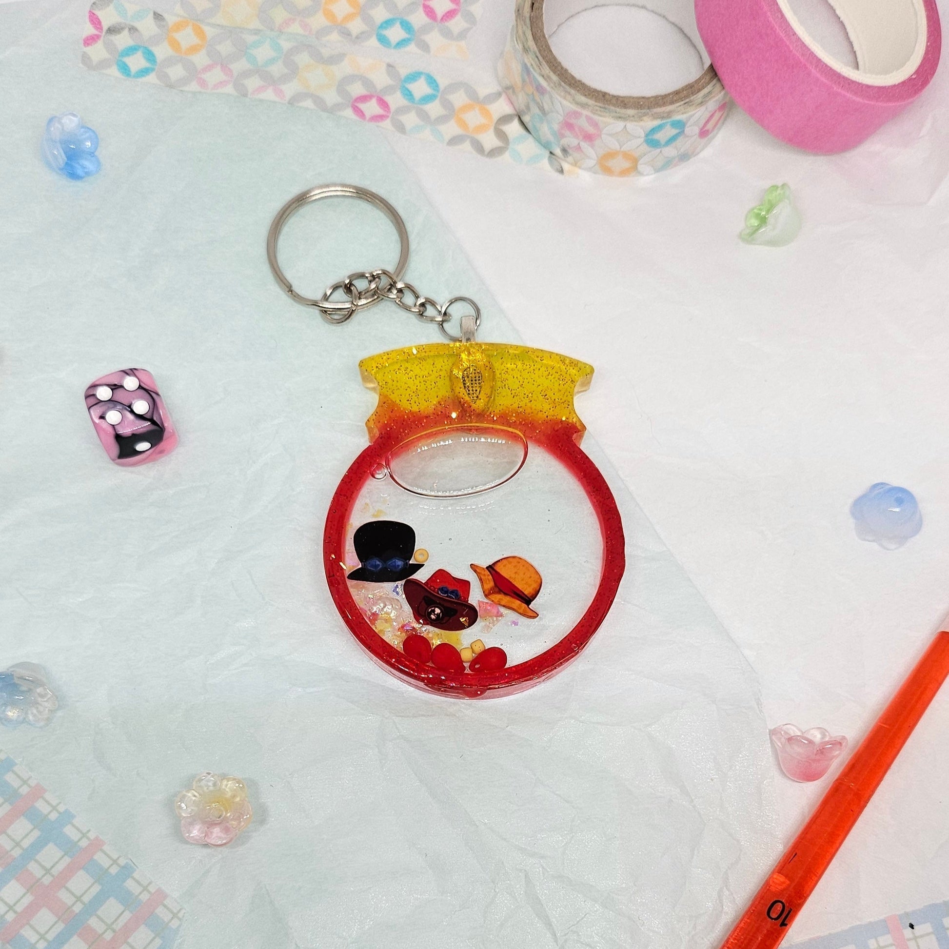 Ace Sabo and Luffy Inspired Liquid Shaker Charm