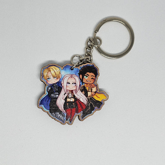Fire Emblem Three Houses Lords Wooden Charm Keychain
