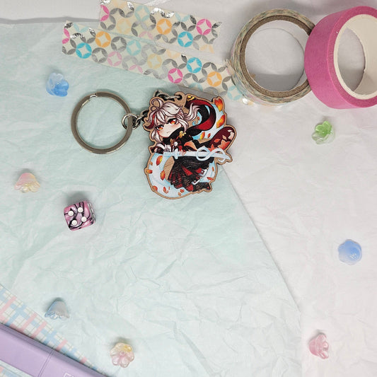 Genshin Impact Kazuha Wooden Charm Keychain