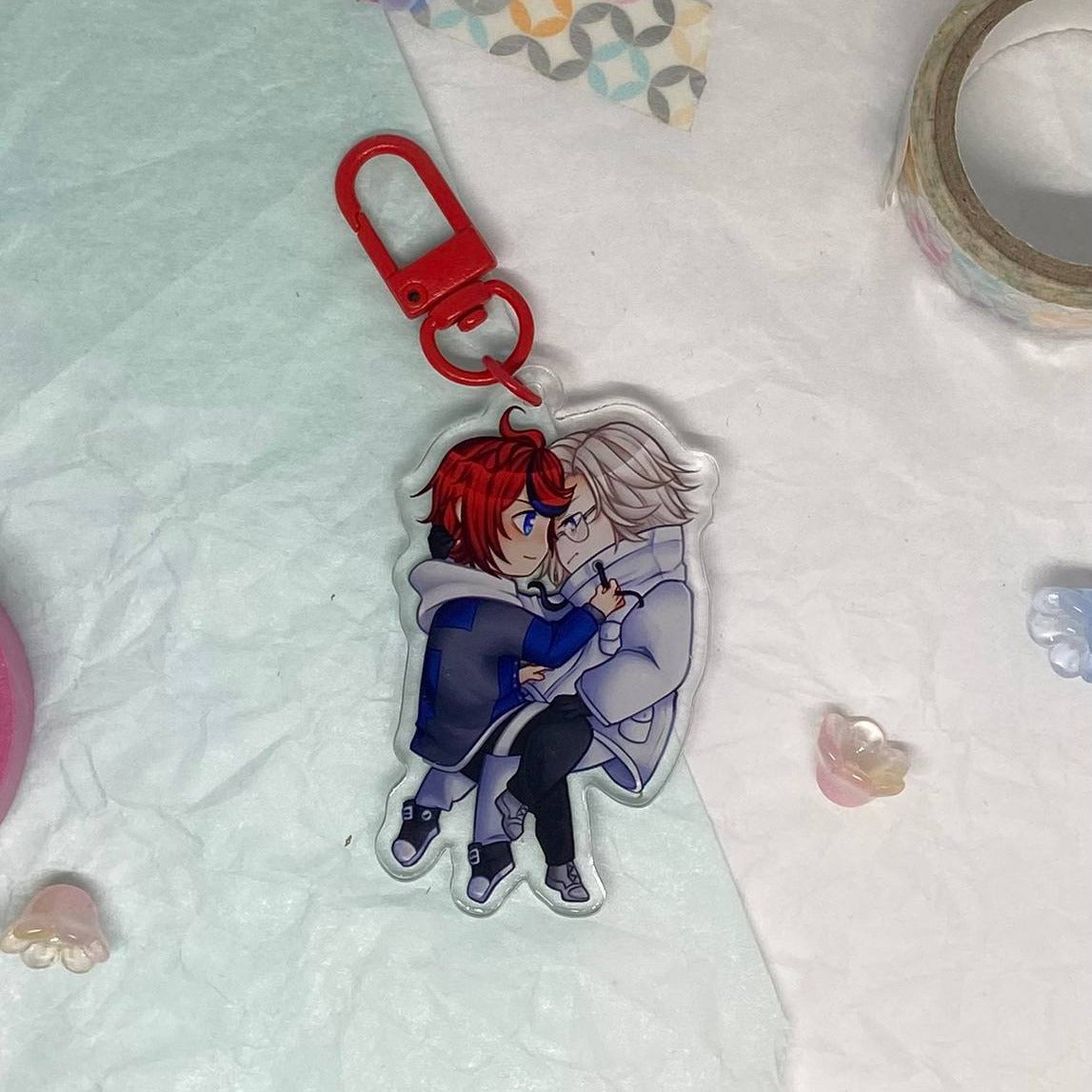Eito Aotsuki and Takumi Sumino Keychain - Front - showing Ending r0