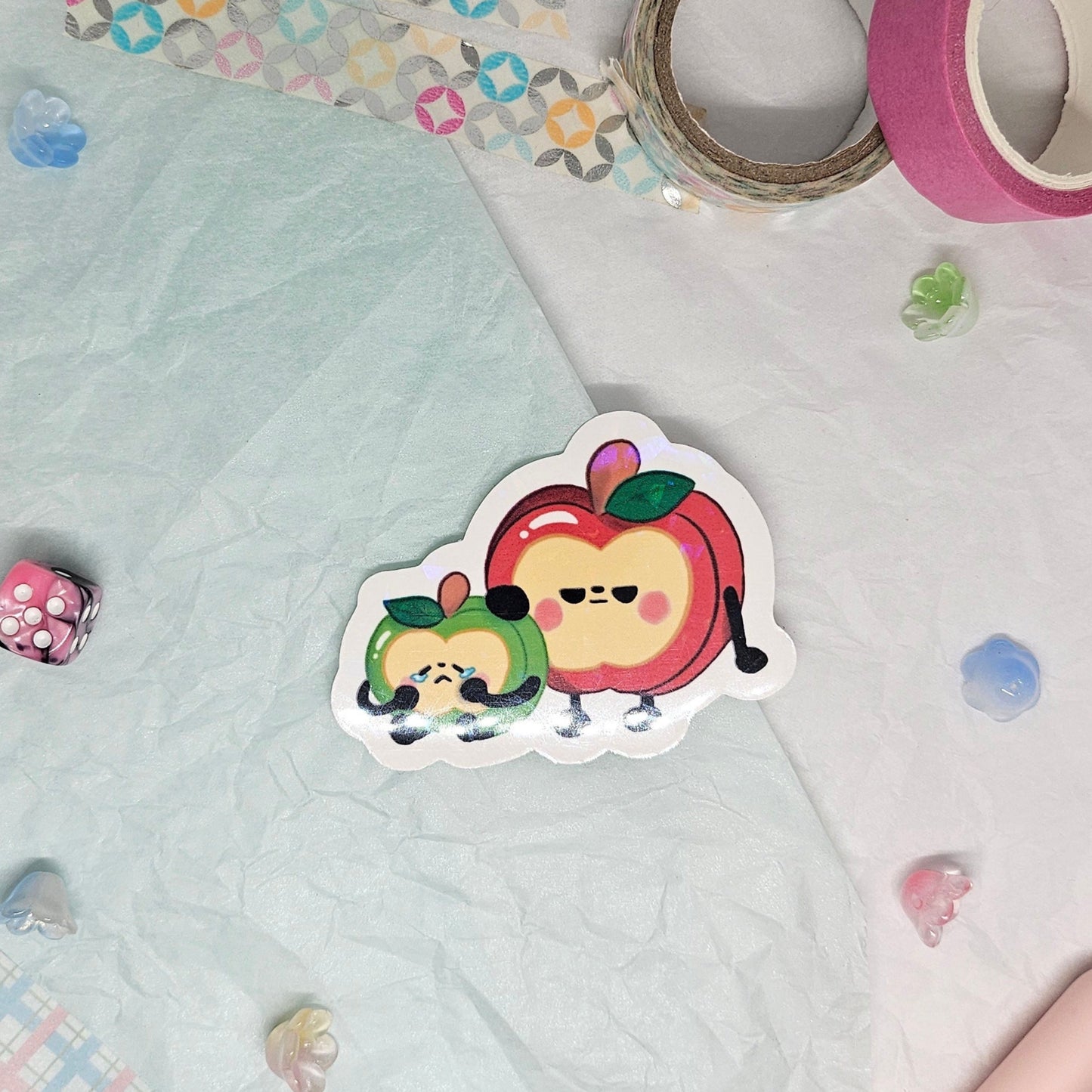 Love and Deepspace Caleb Emoji Sticker: Crying Apple