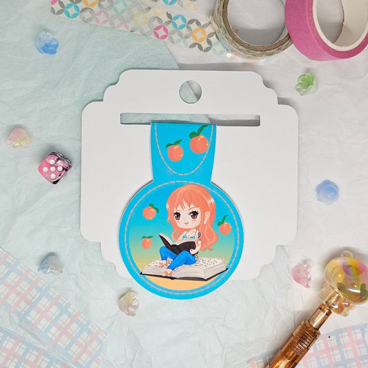 Nami Magnetic Bookmark, Books and oranges