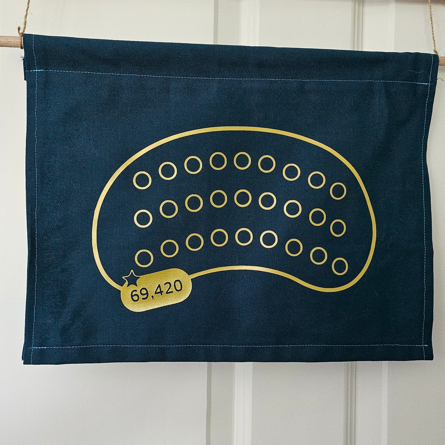 Pin Collection Banner in deep blue green with Inventory