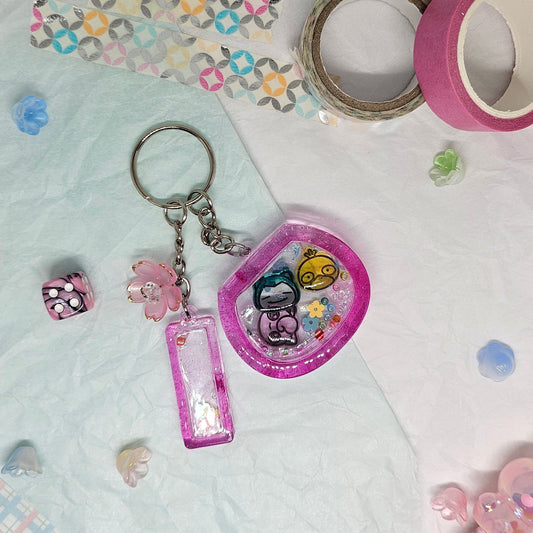 Pokemon Pink Shaker Charm - Jigglypuff, Snorlax and psyduck