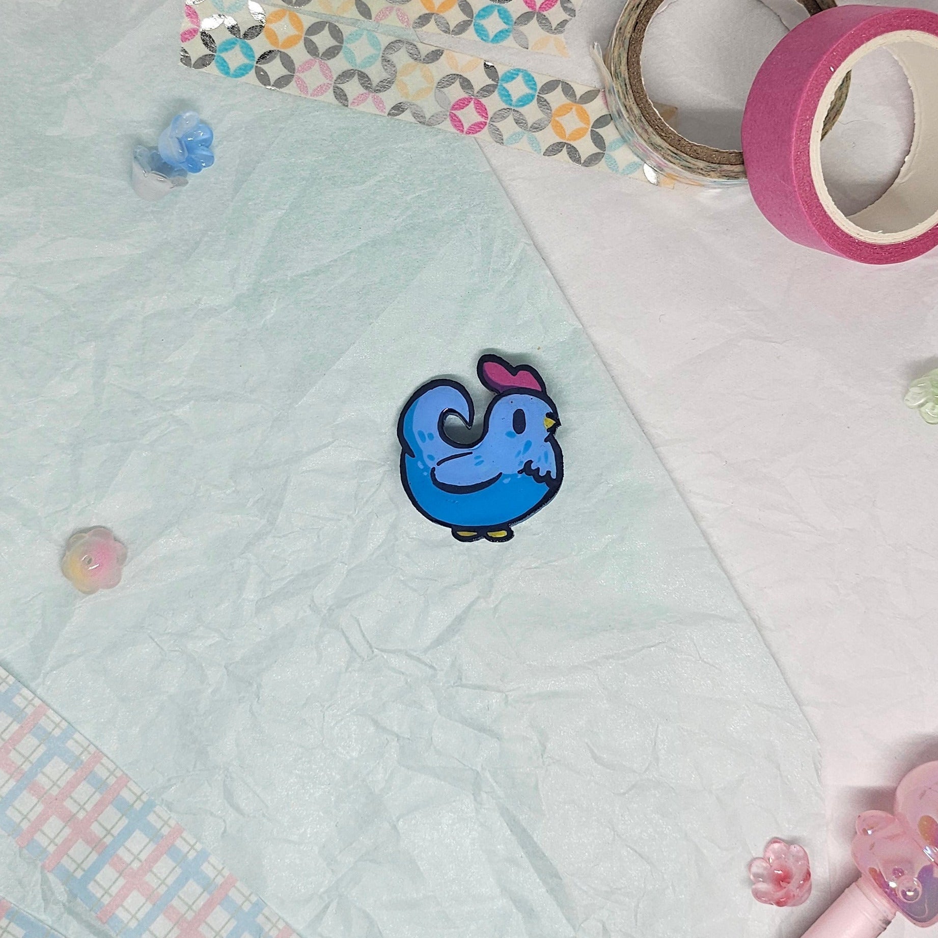Stardew Valley Blue Chicken Pin