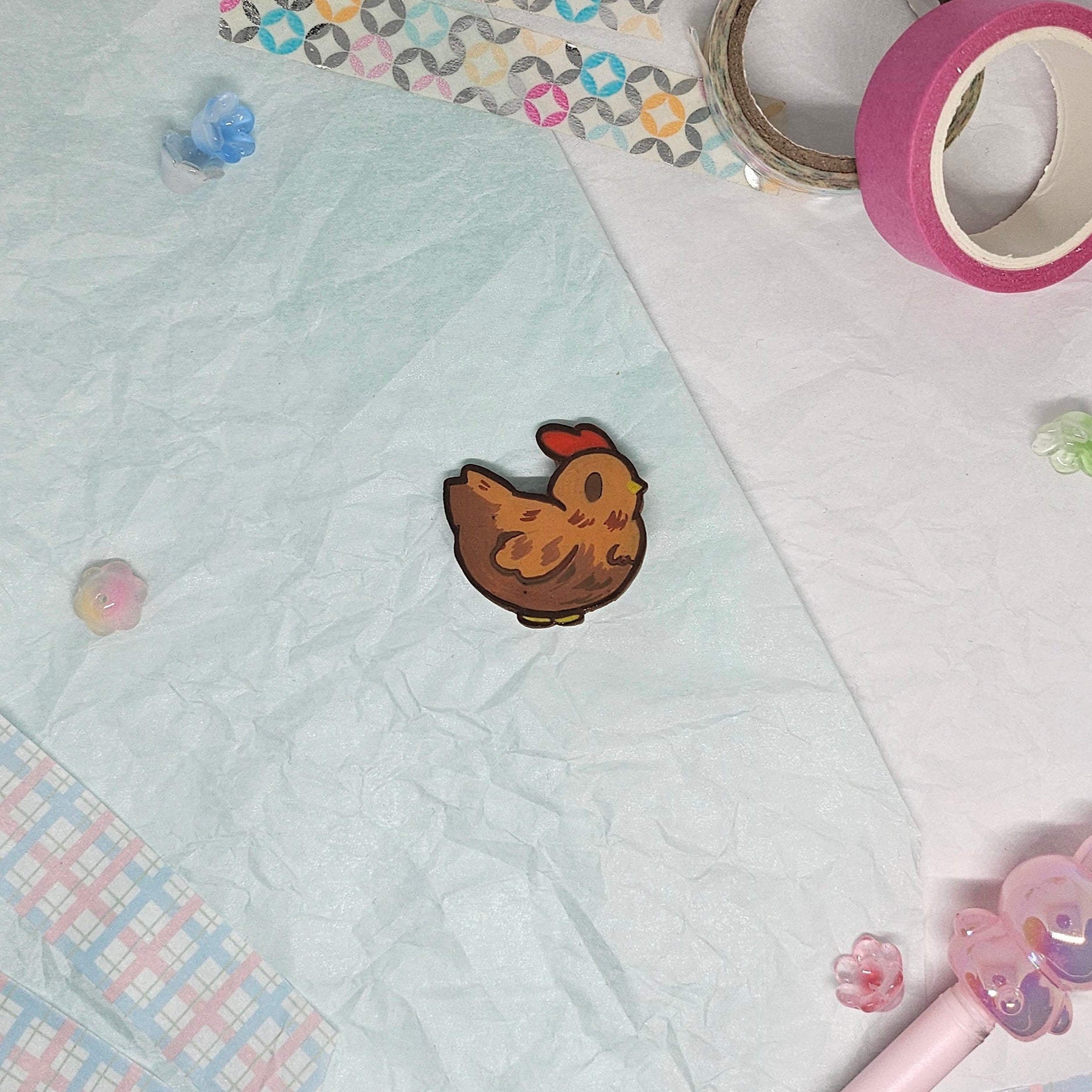 Stardew Valley Brown Chicken Pin