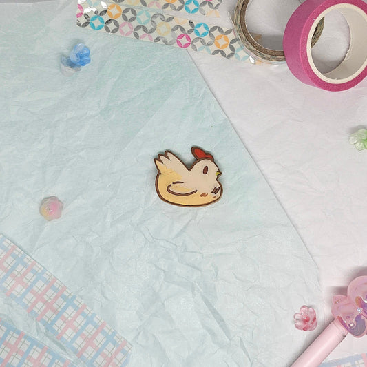 Stardew Valley White Chicken Pin
