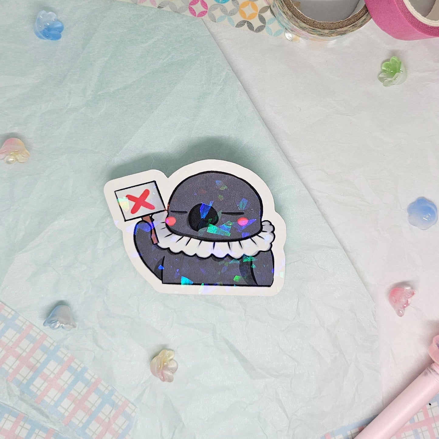 Love and Deepspace Sylus Emoji Sticker: Mephisto says "No!"